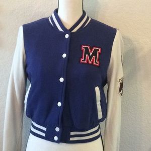 🧥✨ Forever 21 Varsity Jacket - Royal Blue and White, Size S